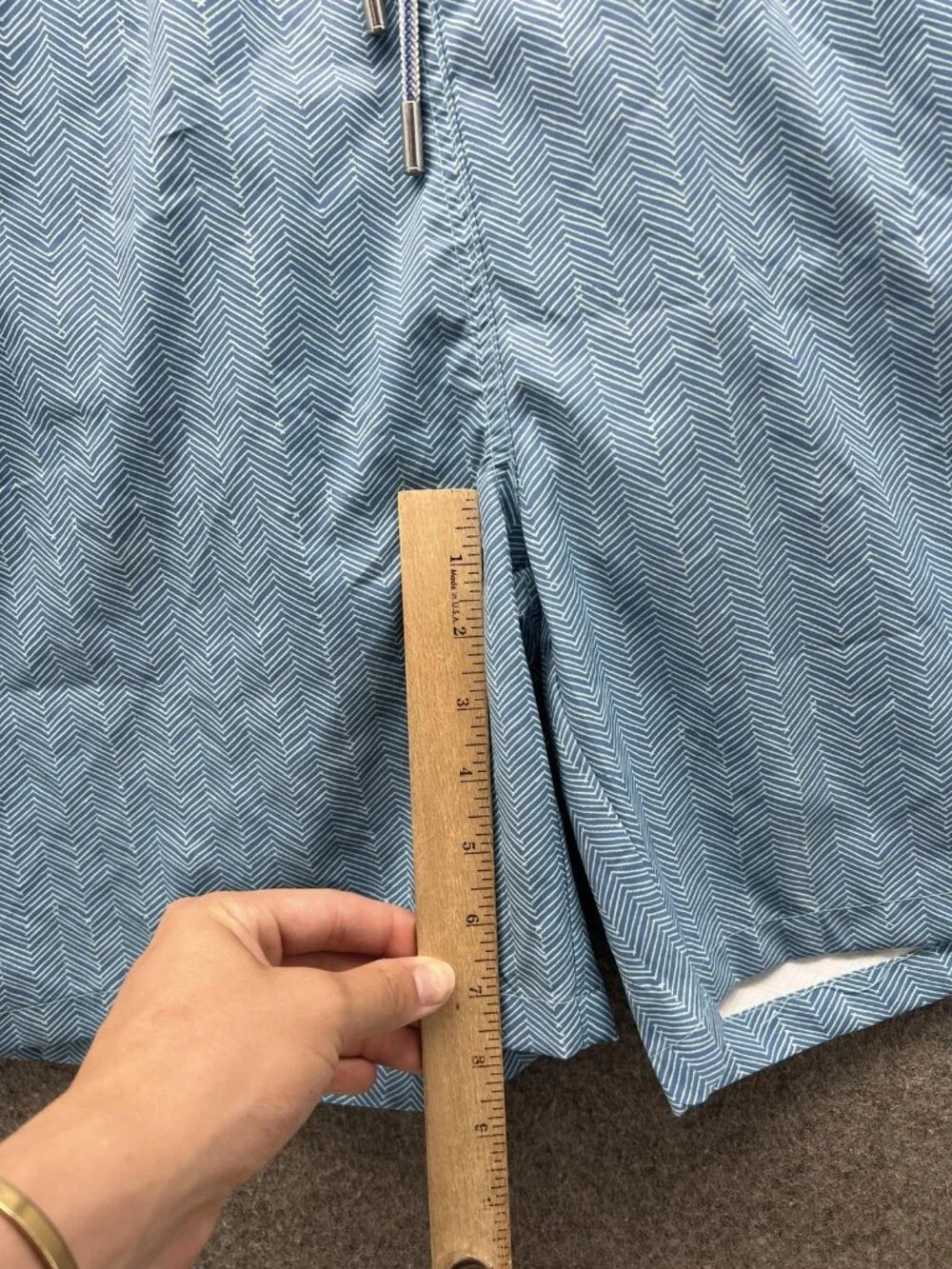 Peter Millar Swim Trunks Mens Large Blue Chevron Mesh Lined Seaside Quick Dry